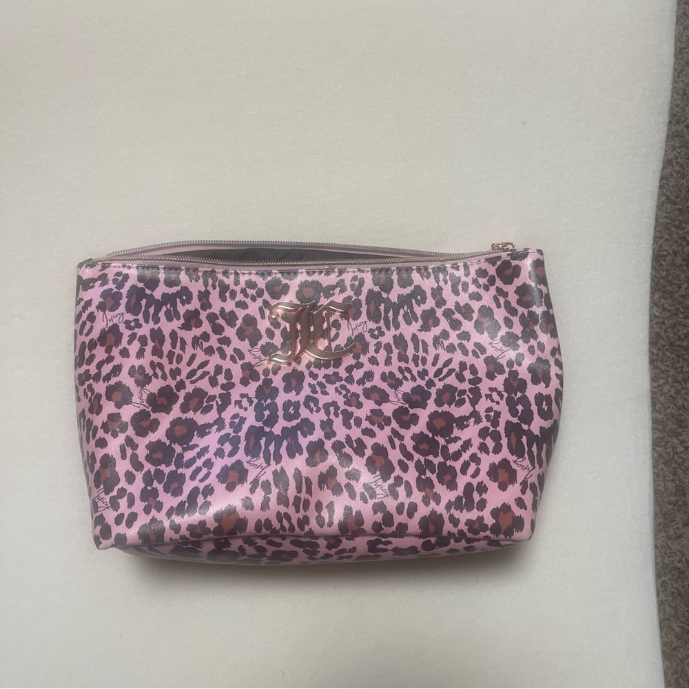 Juicy Couture Pink and Black Leopard Cosmetic Bag